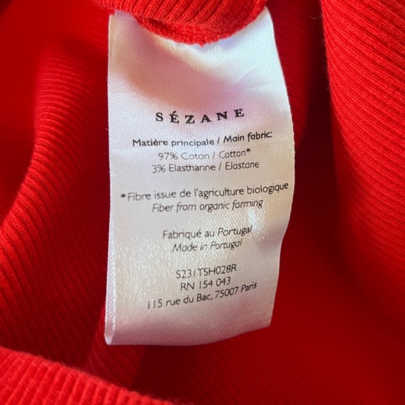 Sezane "Grant" baby ribbed shirt.  Size XS - Picture 7 of 8